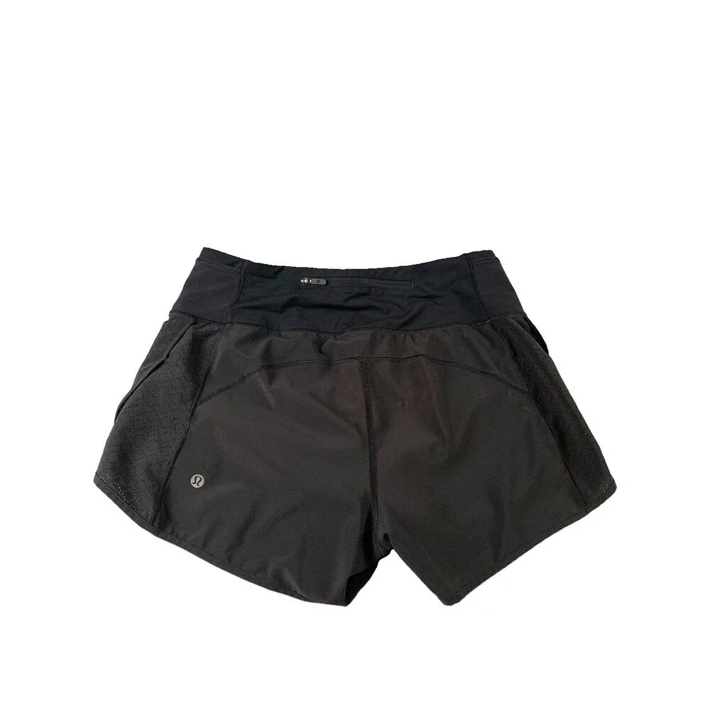 Lululemon Black High-rise 4” Inseam Lined Short Size 6